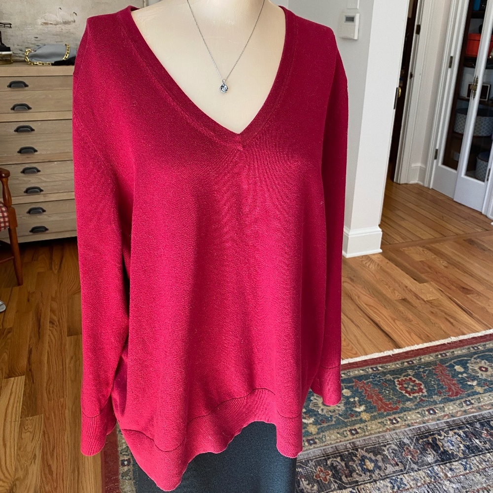 Love Ryan Los‎ Angeles Burgundy Tunic Sweater - Size 2X